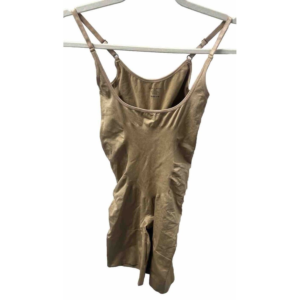 Nearly Nude Women's Mid-Thigh Bodysuit Color Nude Size M/L
